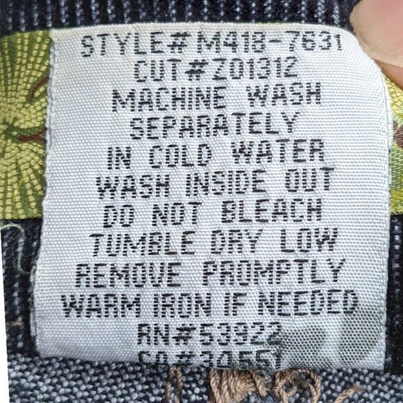 Z. Cavaricci womens 8 Blue/Black Corduroy Pants Size 6, M418-7613 - Picture 6 of 6